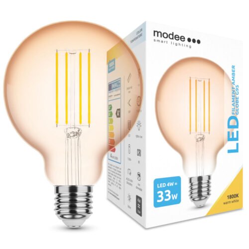 LED-lamp Filament Amber Globe G95 4W E27 320° 1800K (360 lumen)* | Elektrikaubad | Modee | Trollo.ee | Üle 10 000 toote