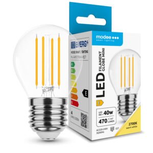 LED-lamp Filament Globe Mini G45 4W E27 360° 2700K (470 lumen) | Elektrikaubad | Modee | Trollo.ee | Üle 10 000 toote