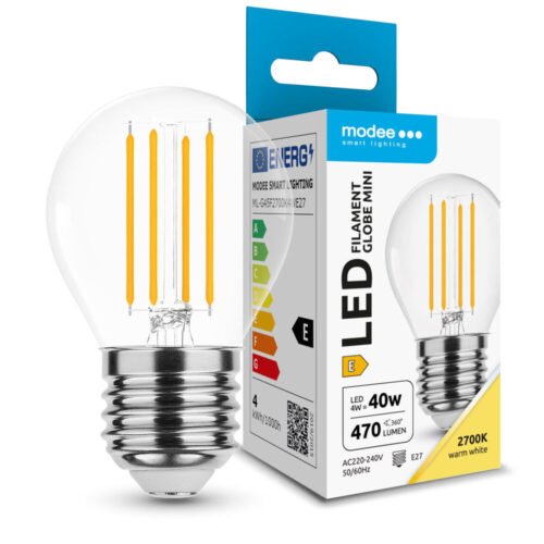 LED-lamp Filament Globe Mini G45 4W E27 360° 2700K (470 lumen) | Elektrikaubad | Modee | Trollo.ee | Üle 10 000 toote