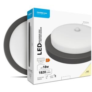 LED-valgusti/plafoon MODEE ümmargune 18W 4000K IP65+liikumisandur (1820 luumenit)