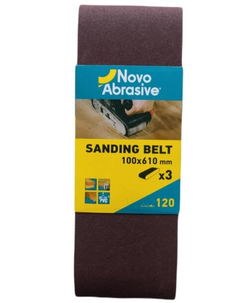 Lihvlint NovoAbrasive 100*610mm; A120; 3 tk pakendis | Tarvikud>Lihvimistarvikud>Lihvlindid | NovoTools | Trollo.ee | Üle 10 000 toote