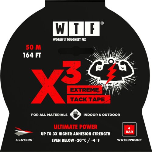 Niiskuskindel teip WTF X3 EXTREME 50M X 48MM | Tarvikud>Kinnitusvahendid>Teibid | WTF | Trollo.ee | Üle 10 000 toote