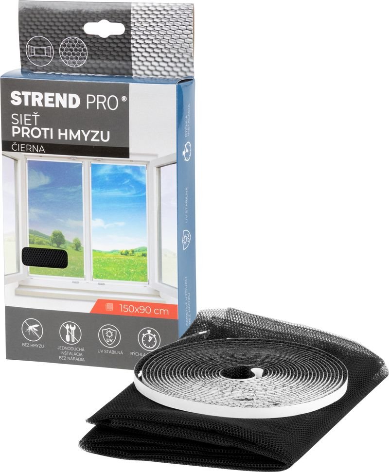 Putukavõrk aknale STRENDPRO 150X90cm + takjateip, must