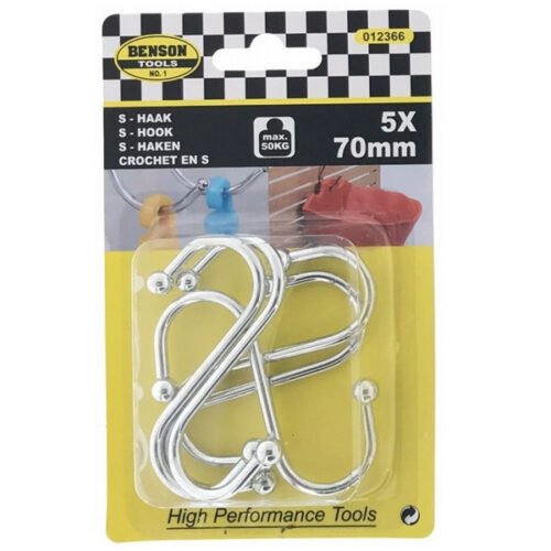 Riputuskonksud BENSON 012366 S-kujulised 70mm/5tk