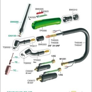 TIG põleti Ergotig 17 4m painduv kael