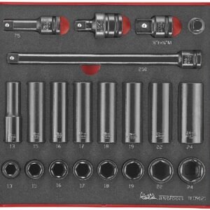 21osaline jõupadrunvõtmete komplekt 1/2'' nelikantkinnitusega. Teng Tools TED 9121 | Käsitööriistad>Padrunid>Padrunite komplektid | Teng Tools | Trollo.ee | Üle 10 000 toote