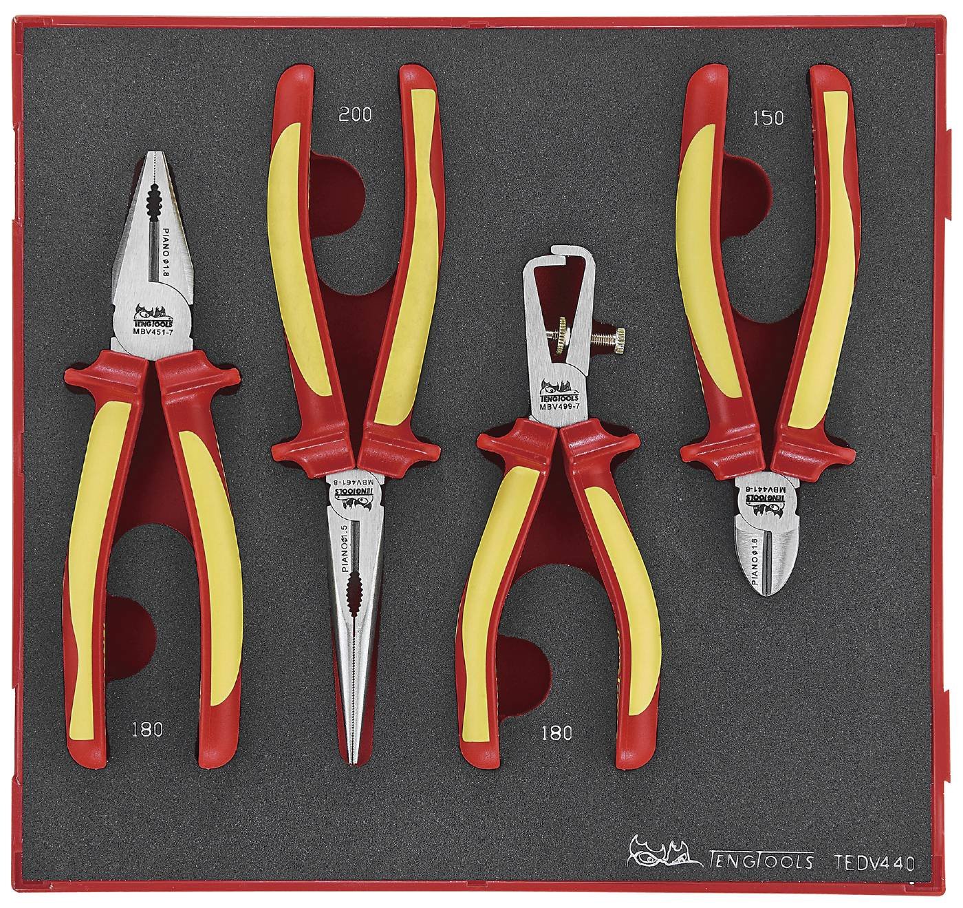 4osaline tangide komplekt 1000 V. Teng Tools TEDV440