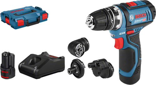 Akutrell Bosch GSR 12V-15 FC  koos 4 adapteriga  (2x2.0Ah + laadija) | Akutööriistad>Akutrellid | Bosch | Trollo.ee | Üle 10 000 toote