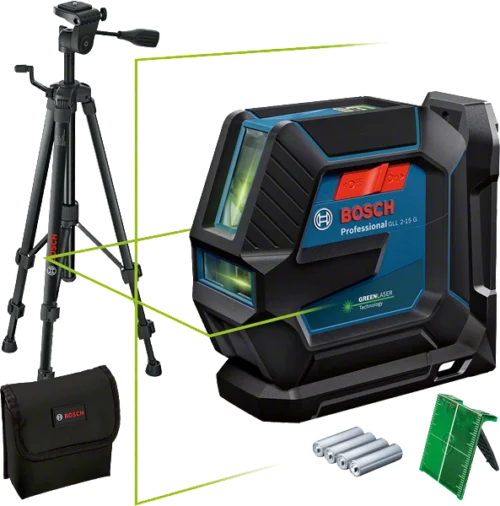 Joonlaser Bosch GLL 2-15 G + statiiv BT 150 | Mõõteriistad>Laserid ja niveliirid>Pöördlaserid | Bosch | Trollo.ee | Üle 10 000 toote