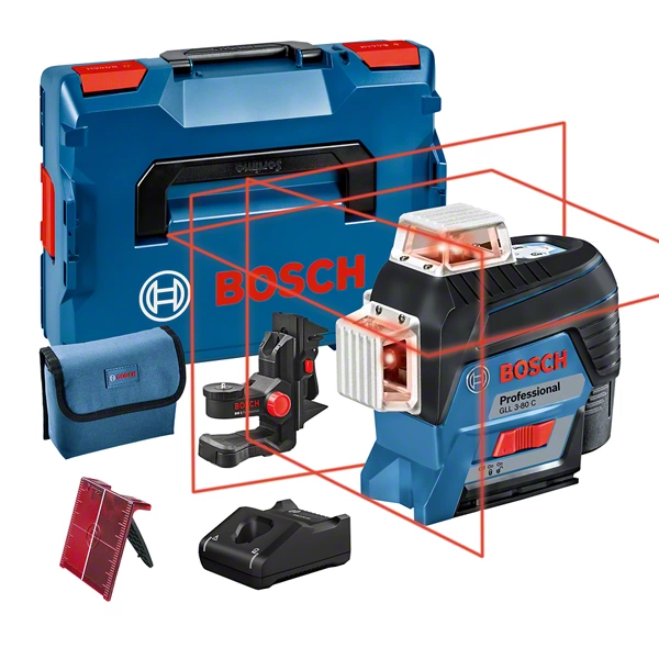 Joonlaser Bosch GLL 3-80 C + aku 1x2.0Ah + Universaalkinnitus BM1