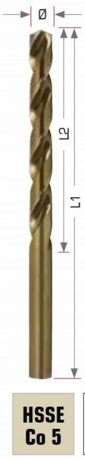 Metallipuur DIN338 HSSE-Co5 Ø8