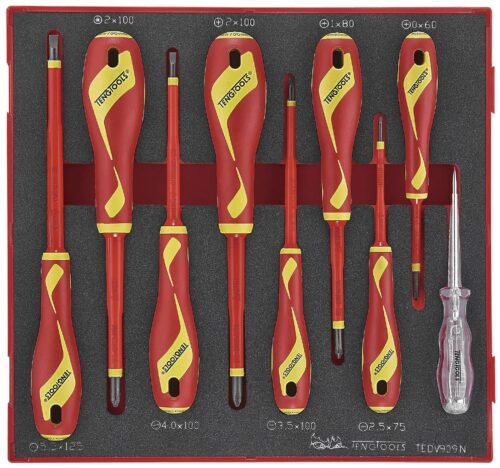 kruvitsate komplekt 1000V TEDV909N | Käsitööriistad>Kruvikeerajad>Kruvikeerajate komplektid | Teng Tools | Trollo.ee | Üle 10 000 toote