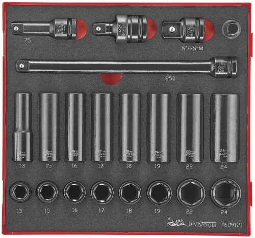 padrunvõtmete komplekt 1/2″ 21-osa TED 9121 TengTools | Käsitööriistad>Padrunid>Padrunite komplektid | Teng Tools | Trollo.ee | Üle 10 000 toote