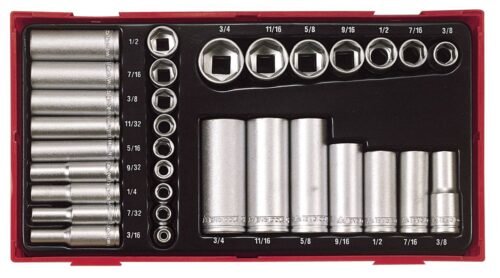 1/4″ ja 3/8″ padrunvõtmete komplekt TTAF32 | Käsitööriistad>Padrunid>Padrunite komplektid | Teng Tools | Trollo.ee | Üle 10 000 toote