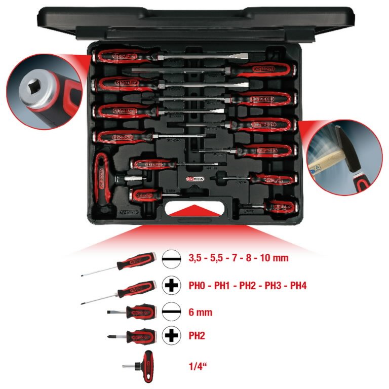 ERGOTORQUEmax löökkruvikeerajate komplekt 13-osaline, KS Tools