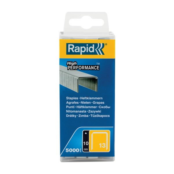 Klambrid 13/10 5000tk, 10,6x0,7mm, kollane, plastkarbis, tsi, Rapid