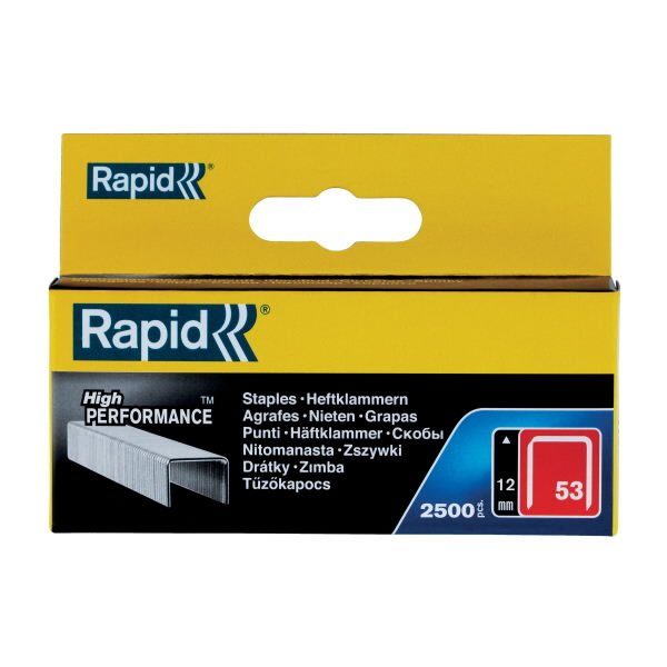 Klambrid, 2500tk, tsingitud, 11,4x0,75mm 53/12, Rapid