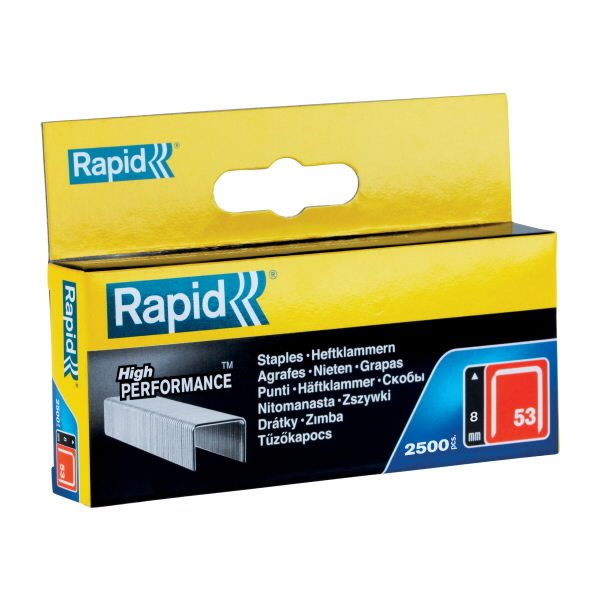 Klambrid, 2500tk, tsingitud, 11,4x0,75mm 53/8, Rapid