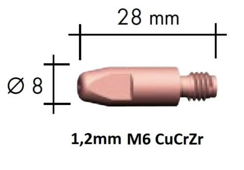 Kontaktsuudmik CuCrZr M6x28x8 - 1