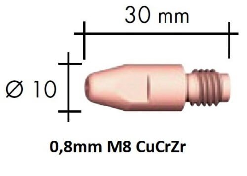 Kontaktsuudmik CuCrZr M8x30x10 - 0