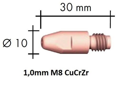 Kontaktsuudmik CuCrZr M8x30x10 - 1