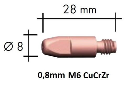 Kontaktsuudmik CurCrZr M6x28x8 - 0