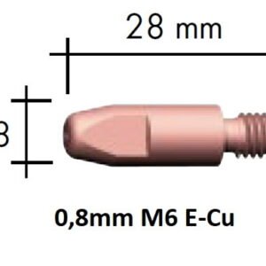 Kontaktsuudmik E-Cu M6x28x8 - 0