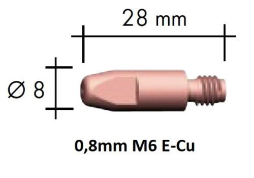 Kontaktsuudmik E-Cu M6x28x8 - 0