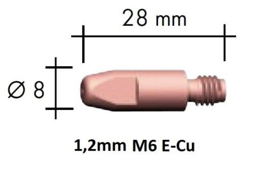Kontaktsuudmik E-Cu M6x28x8 - 1