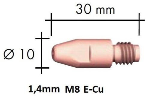 Kontaktsuudmik E-Cu M8x30x10 - 1