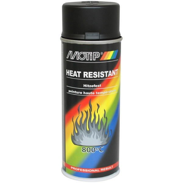 Kuumakindel värv Thermo Spray 800°C must 400ml, Motip