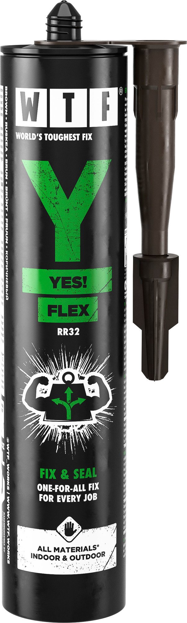 Liimhermeetik WTF Y YES FLEX BROWN 310ML RR32 pruun