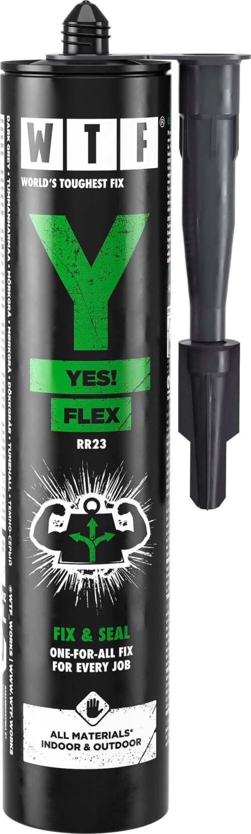 Liimhermeetik WTF Y YES FLEX DARK GREY 310ML RR23 tumehall | Määrdeained ja keemia | WTF | Trollo.ee | Üle 10 000 toote