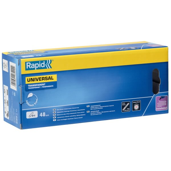 Liimipulgad 12x190mm, universaalne, värvitu, 48tk, Rapid