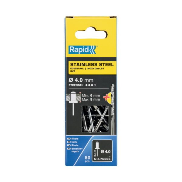 Neet roostevaba 4,0x12mm 50tk + Drill C, Rapid