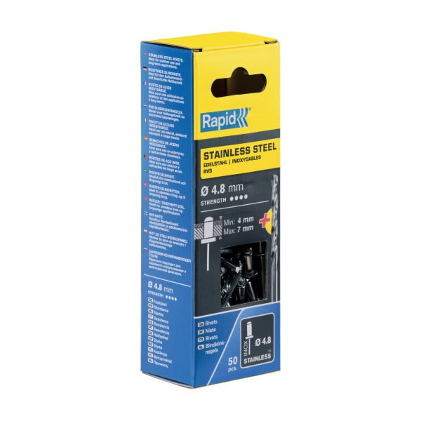 Neet roostevaba 4,8x10mm 50tk + Drill C, Rapid