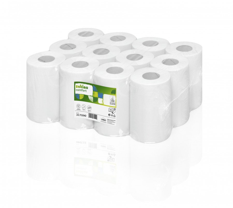 Rullpaber Comfort/2-kihti/ 12 x 68 m/ Centerfeed CF1, Satino by WEPA