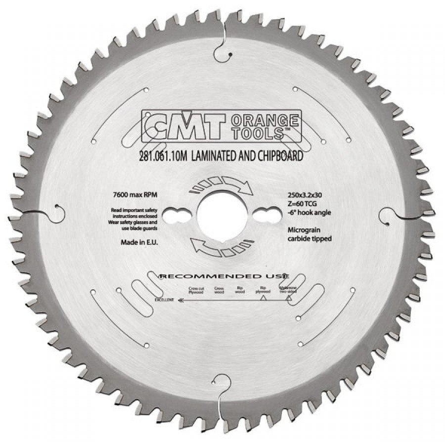 Saeketas Laminaatplaadile 300x3.2x30mm Z96 a=10° TCG, CMT