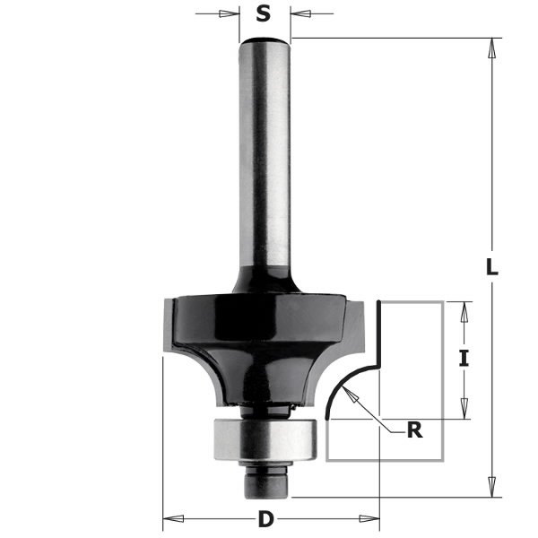 Sõrmfrees laagriga S=8mm, D=31,8mm, CMT