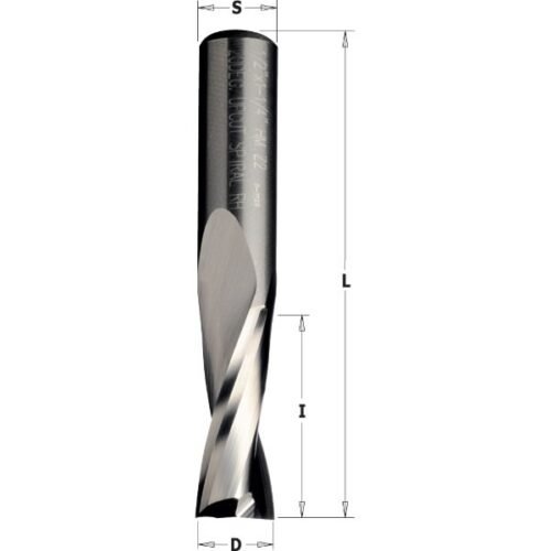 Spiraalfrees 8x32x80 S=8 UP-CUT Z2 HM RH