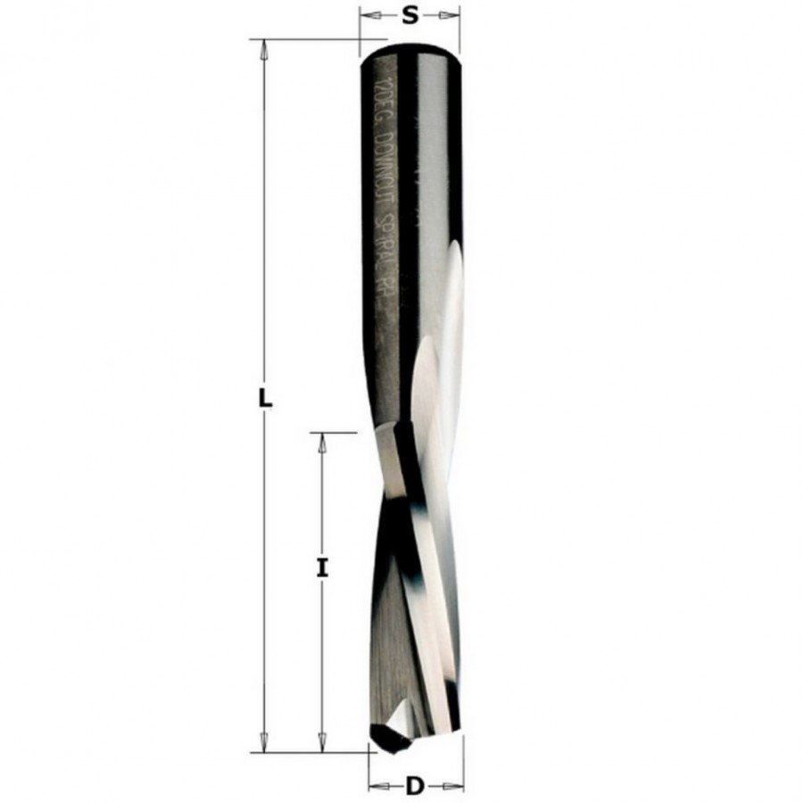 Spiraalfrees Z2 NEG. D=6X22X70 S=8 HM RH, CMT