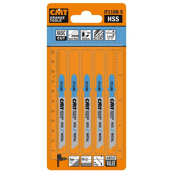 Tikksaelehed metallile 50x2,0mm Z12TPI HSS 5tk/pakis, CMT