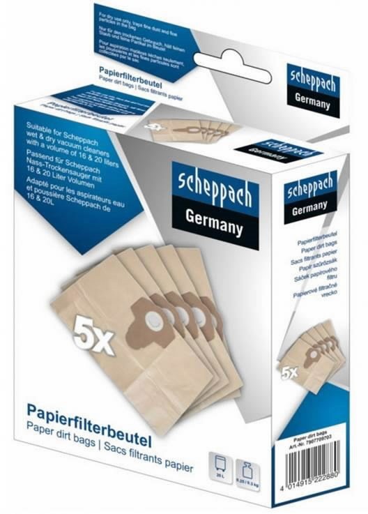 Tolmukott vee- ja tolmuimejale NTS16/NTS20 - 5tk, paber, Scheppach