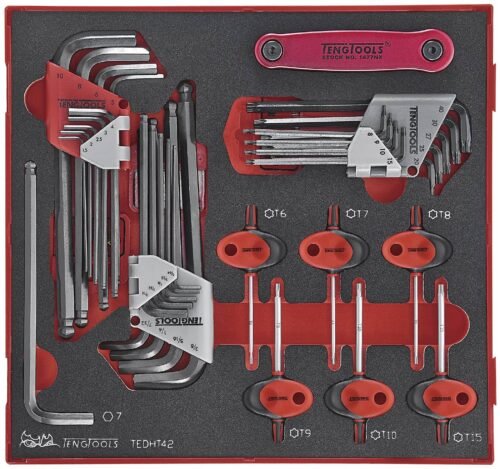 kuuskant- ja torxvõtmete komplekt 42osaline TengTools TEDHT42 | Käsitööriistad>Torx -ja kuuskantvõtmed | Teng Tools | Trollo.ee | Üle 10 000 toote