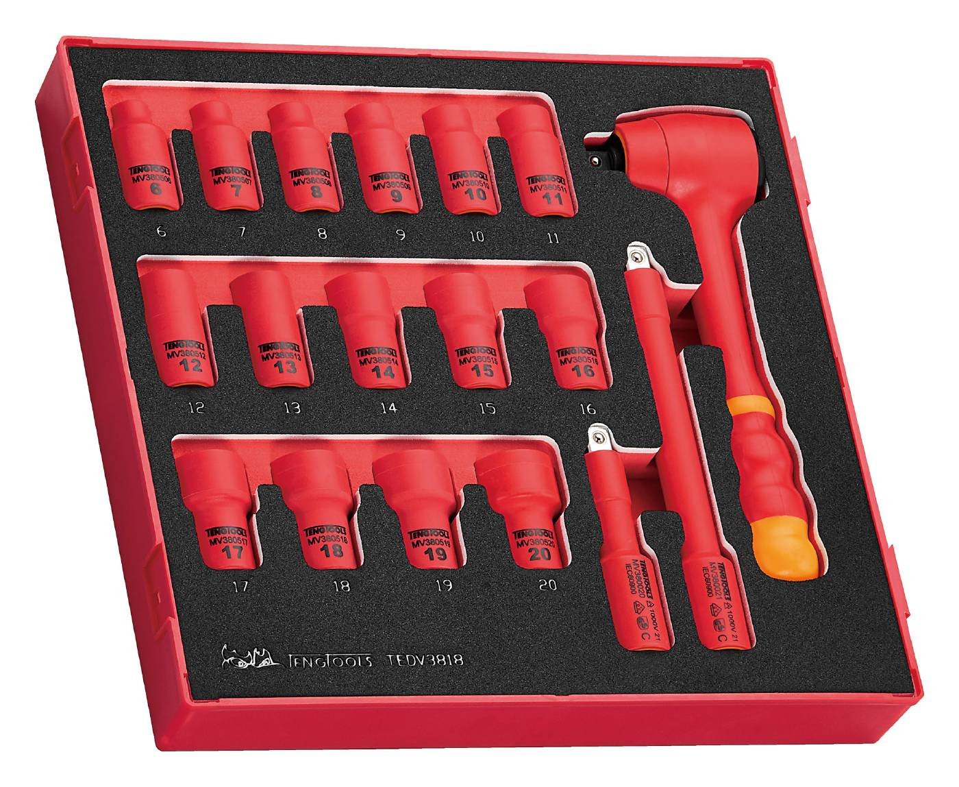 padrunvõtmekomplekt 3/8 18osal Teng Tools