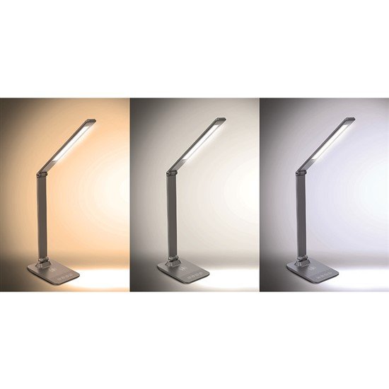 LED-laualamp 10W 400lm, hall, juhtmevaba laadijaga