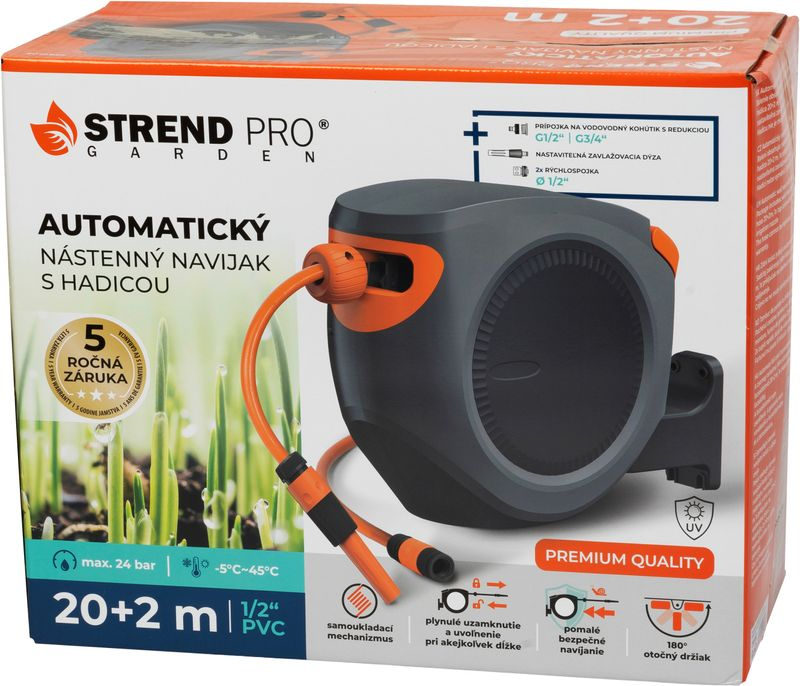 Aiavoolik Strend Pro 1/2", 20+2m, kerijaga, seinale kinnitatav