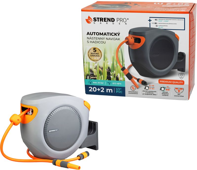 Aiavoolik Strend Pro 1/2", 20+2m, kerijaga, seinale kinnitatav