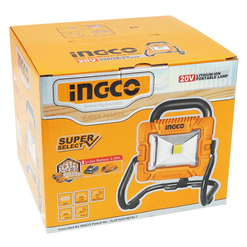 Aku LED FLOODLIGHT 1800LM 20V 2AH aku koos laadija