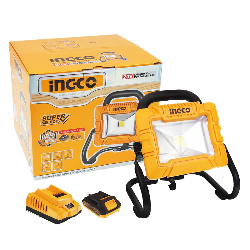 Aku LED FLOODLIGHT 1800LM 20V 2AH aku koos laadija